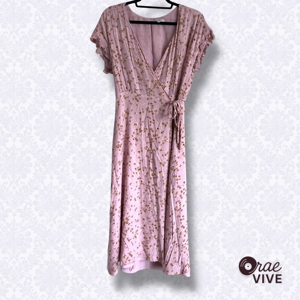 Joie Bethwyn Soft Pink Floral Wrap Dress Size Small